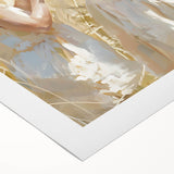 Art deco poster featuring a lively café scene in vibrant colors on rolled canvas, suitable for dining room decor.