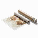 Extra large rolled print featuring a floral art design in pastel shades.