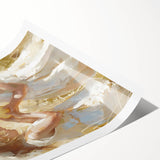 Extra large wall art featuring line art flowers in monochrome, printed on a rolled canvas.