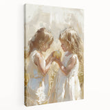 Large art on stretched canvas depicting people dining in a restaurant, in muted earth tones, ideal for kitchen wall decor.