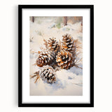 Snowy Pinecones in Winter – Rustic Christmas Wall Decorations