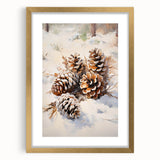 Snowy Pinecones in Winter – Rustic Christmas Wall Decorations