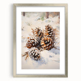 Snowy Pinecones in Winter – Rustic Christmas Wall Decorations