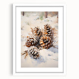 Snowy Pinecones in Winter – Rustic Christmas Wall Decorations