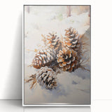 Snowy Pinecones in Winter – Rustic Christmas Wall Decorations