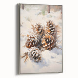Snowy Pinecones in Winter – Rustic Christmas Wall Decorations