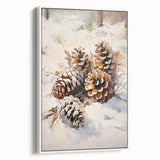 Snowy Pinecones in Winter – Rustic Christmas Wall Decorations