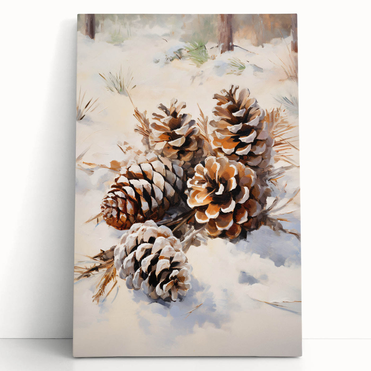 Snowy Pinecones in Winter – Rustic Christmas Wall Decorations