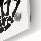 Skeleton Peace Sign Halloween Wall Art - Spooky Minimalist Decor