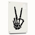 Skeleton Peace Sign Halloween Wall Art - Spooky Minimalist Decor