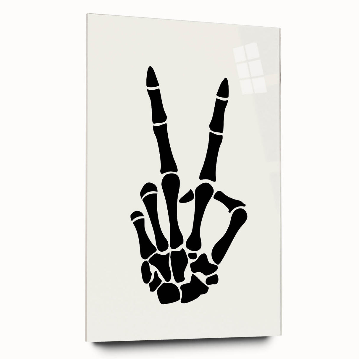 Skeleton Peace Sign Halloween Wall Art - Spooky Minimalist Decor