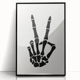 Skeleton Peace Sign Halloween Wall Art - Spooky Minimalist Decor