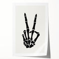 Skeleton Peace Sign Halloween Wall Art - Spooky Minimalist Decor