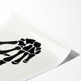 Skeleton Peace Sign Halloween Wall Art - Spooky Minimalist Decor