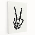 Skeleton Peace Sign Halloween Wall Art - Spooky Minimalist Decor