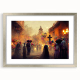 Golden Glow Procession – Día de los Muertos Art Prints