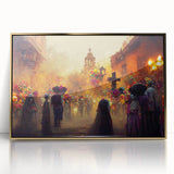 Golden Glow Procession – Día de los Muertos Art Prints
