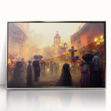 Golden Glow Procession – Día de los Muertos Art Prints