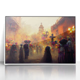 Golden Glow Procession – Día de los Muertos Art Prints