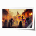Golden Glow Procession – Día de los Muertos Art Prints