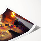 Golden Glow Procession – Día de los Muertos Art Prints
