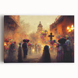 Golden Glow Procession – Día de los Muertos Art Prints