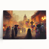 Golden Glow Procession – Día de los Muertos Art Prints