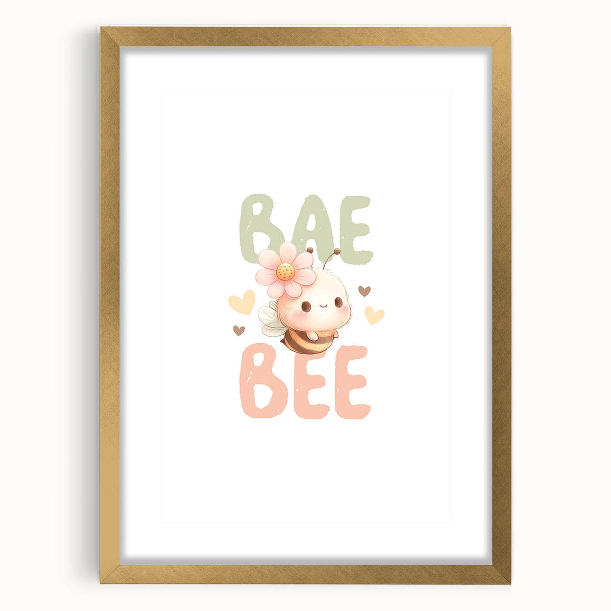 Cute Baby Bee Girls Room Wall Art – Nursery Animal Print