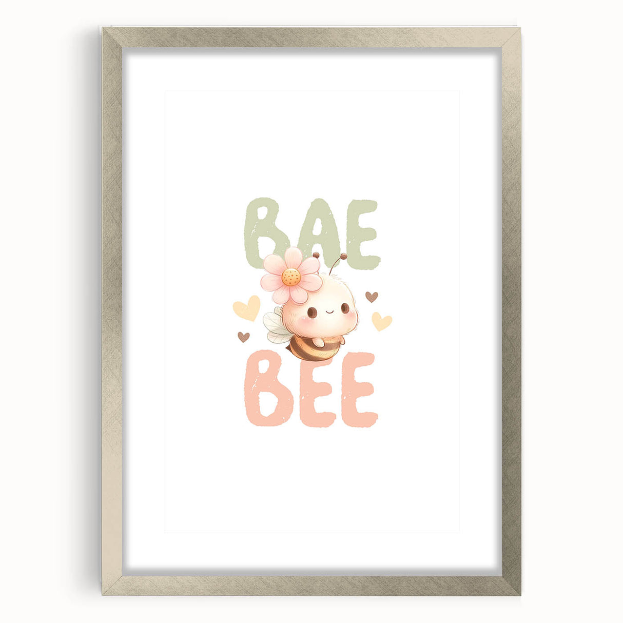 Cute Baby Bee Girls Room Wall Art – Nursery Animal Print