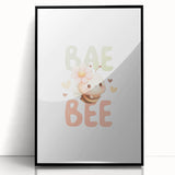 Cute Baby Bee Girls Room Wall Art – Nursery Animal Print