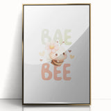 Cute Baby Bee Girls Room Wall Art – Nursery Animal Print