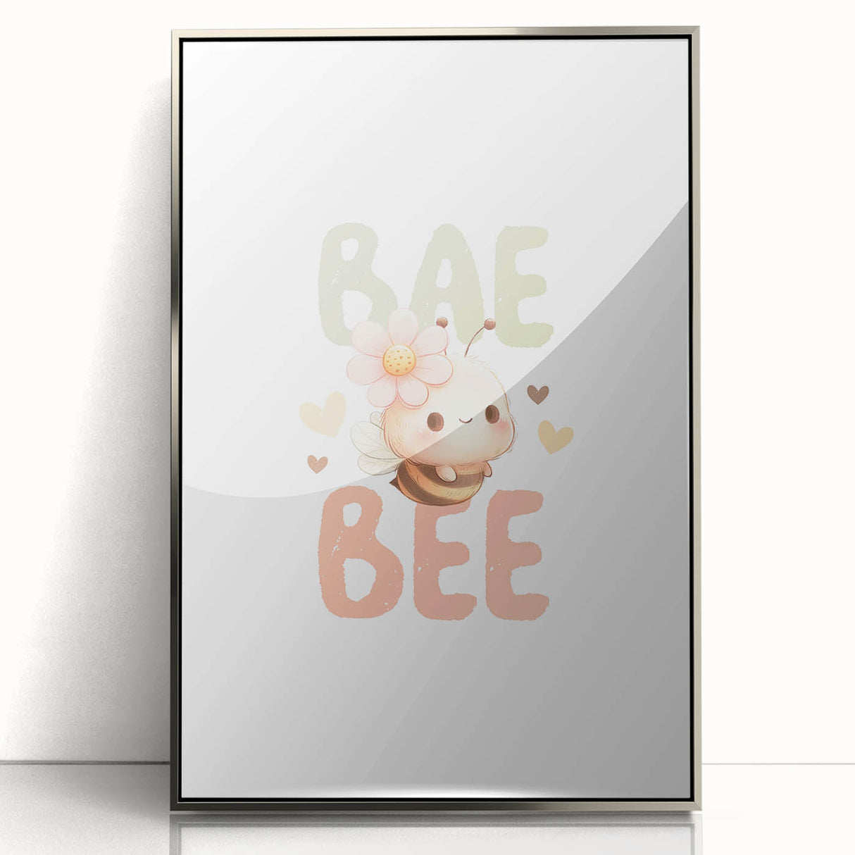 Cute Baby Bee Girls Room Wall Art – Nursery Animal Print