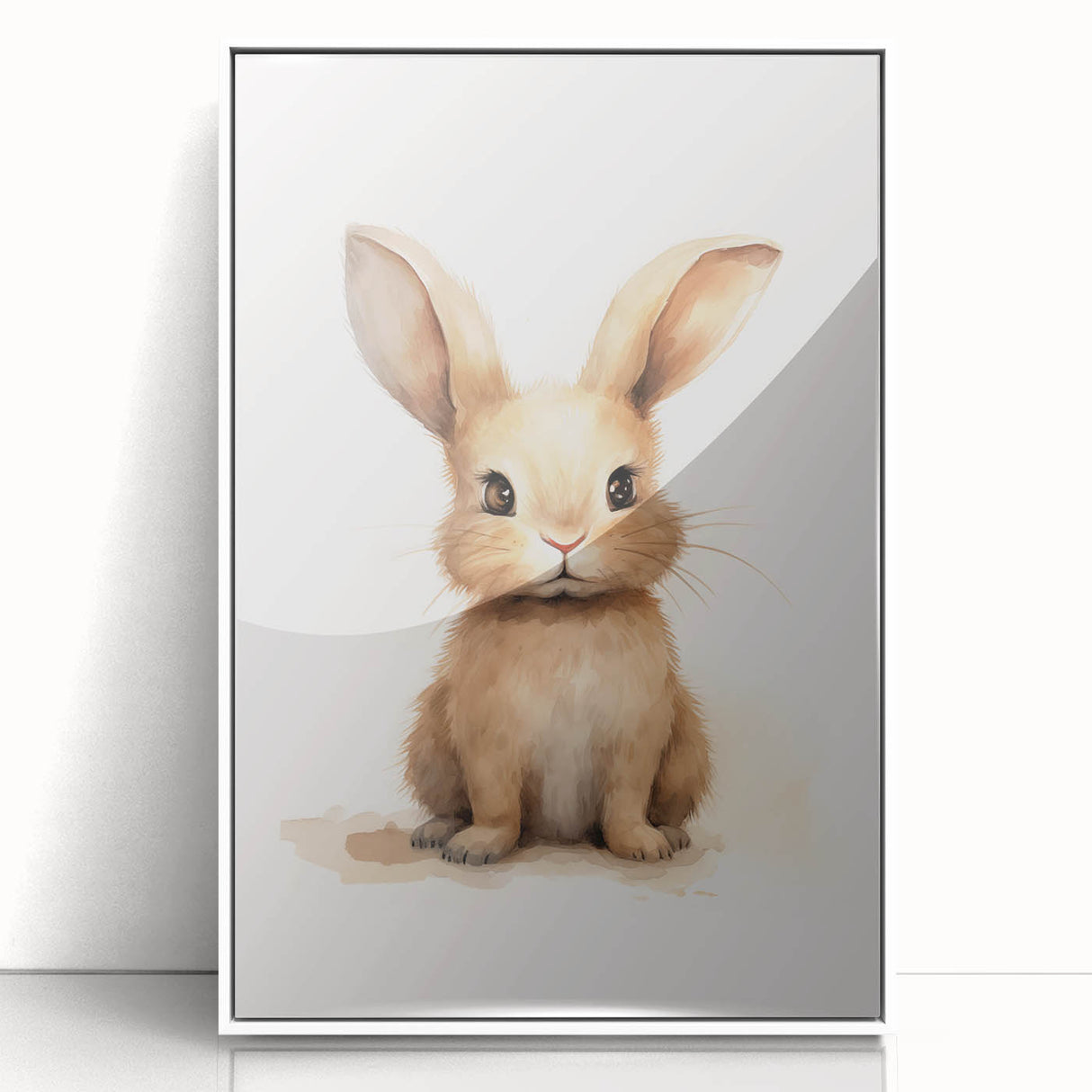 Adorable Fluffy Bunny Nursery Wall Art - Baby Room Decor