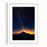 White landscape frame with a mat showcasing a minimalistic design, ideal for displaying artwork or photographs, suitable for modern home decor.