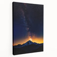 Landscape stretched canvas art showcasing a vibrant African-inspired design, highlighting intricate patterns and rich colors. The side view emphasizes its depth and texture, perfect for home decor enthusiasts seeking unique cultural artwork.