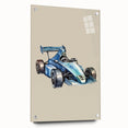 Modern Typography Racing Car Art Print – Stylish Car Illustration Canvas