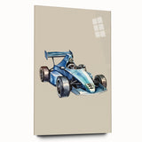 Modern Typography Racing Car Art Print – Stylish Car Illustration Canvas