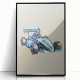 Modern Typography Racing Car Art Print – Stylish Car Illustration Canvas
