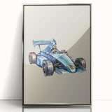 Modern Typography Racing Car Art Print – Stylish Car Illustration Canvas
