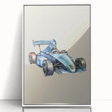 Modern Typography Racing Car Art Print – Stylish Car Illustration Canvas
