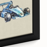 Modern Typography Racing Car Art Print – Stylish Car Illustration Canvas