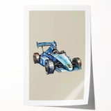 Modern Typography Racing Car Art Print – Stylish Car Illustration Canvas