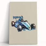 Modern Typography Racing Car Art Print – Stylish Car Illustration Canvas