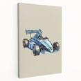 Modern Typography Racing Car Art Print – Stylish Car Illustration Canvas