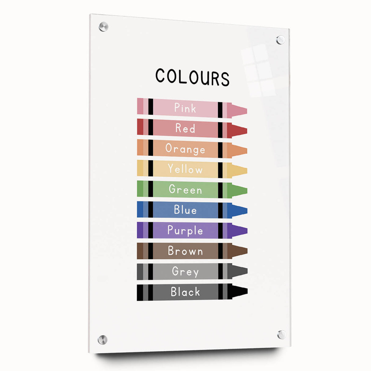 Modern Typography Wall Art - Colorful Crayon Design