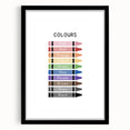 Modern Typography Wall Art - Colorful Crayon Design
