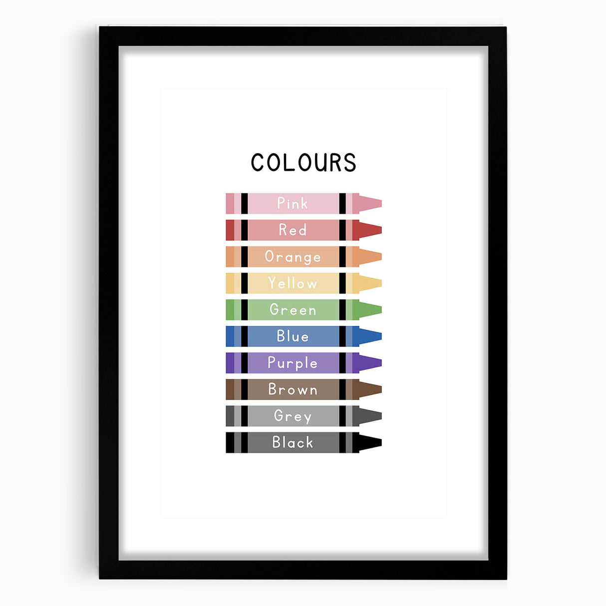 Modern Typography Wall Art - Colorful Crayon Design