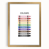 Modern Typography Wall Art - Colorful Crayon Design