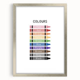 Modern Typography Wall Art - Colorful Crayon Design