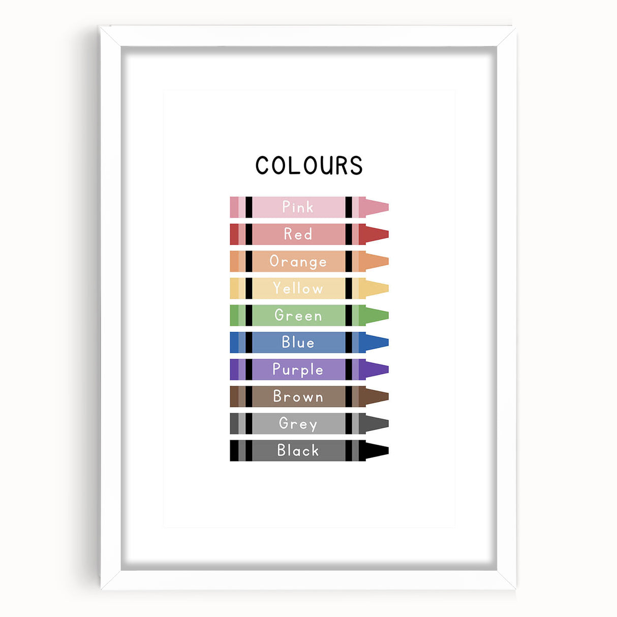 Modern Typography Wall Art - Colorful Crayon Design
